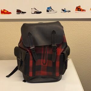 Coach Checkered Red and Black Backpack